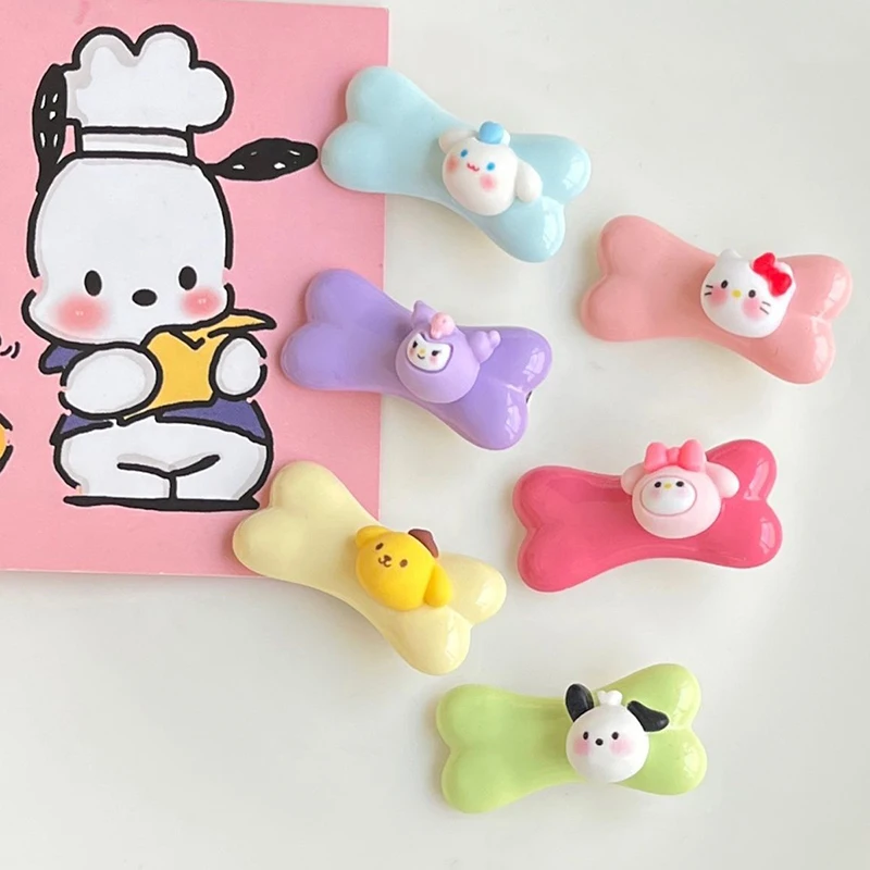 Cartoon Sanrio Bone Hairpin Kawaii Anime Cinnamoroll Hello Kitty Kuromi Melody Pachacco Purin Sweet Hairpins Hair Accessories