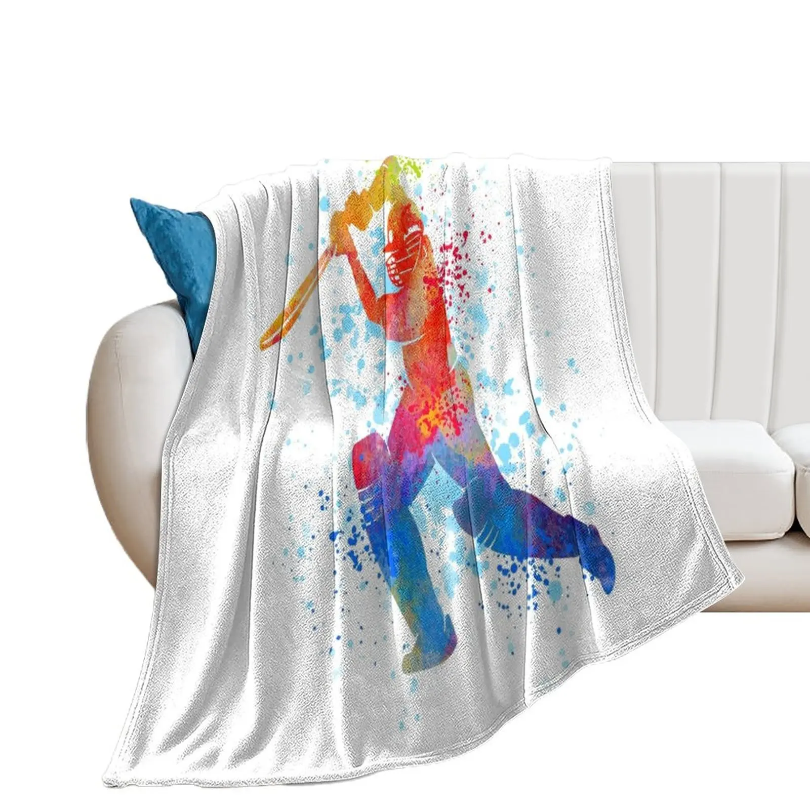 

Cricket Batsman, Watercolour Sports, Cricket Gifts Throw Blanket blankets ands For Baby halloween Blankets