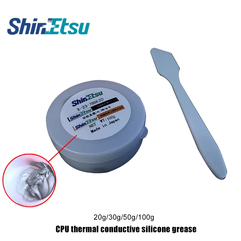 Shin-Etsu 7921 7868 Thermal Grease for CPU GPU Cooler Cooling PC Laptops High Thermal Conductivity 20g/50g Pack