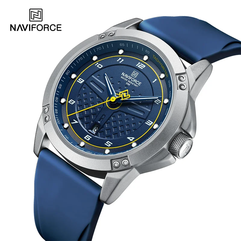 NAVIFORCE Casual Quartz Wristwatch Fashion Waterproof Men's Watches Sport Silicone Strap Male Luminous Clock Relogio Masculino