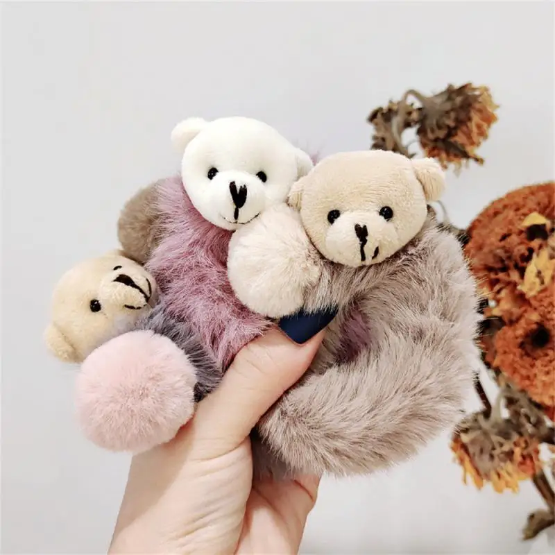 Rabbit Hair Ropes Bear Scrunchies Women Girl Elastic Hair Rubber Bands Gum Kids Ponytail Holder Hair Ties Hair Accessories