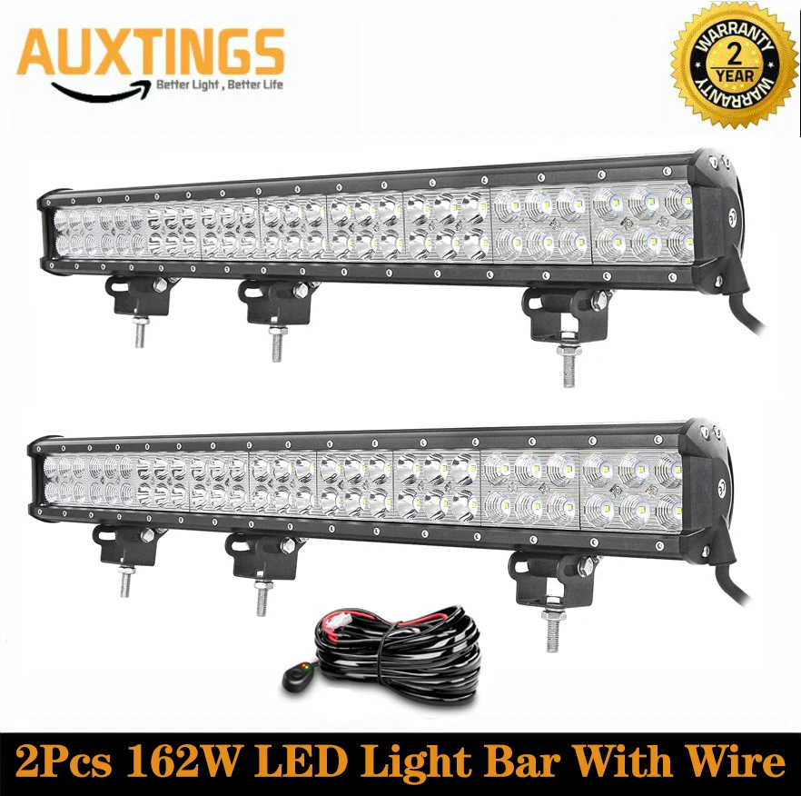 

Wholesale 2pcs 25inch 162W 12V 24V Offroad LED Light Bar Spot Flood Combo 25'' Led Work Lights for Jeep Car 4WD Truck SUV ATV