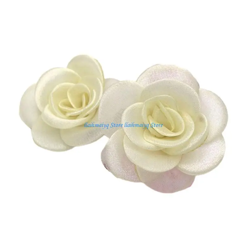 573B Rose Shoe Charms Shoe Flowers Accessories Fabric Flower Shoe Decoration Gift