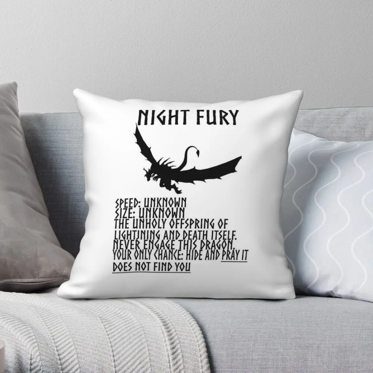 

Квадратная наволочка Night Fury из полиэстера, льна, бархата с принтом на молнии, декоративная наволочка, чехол для диванной подушки