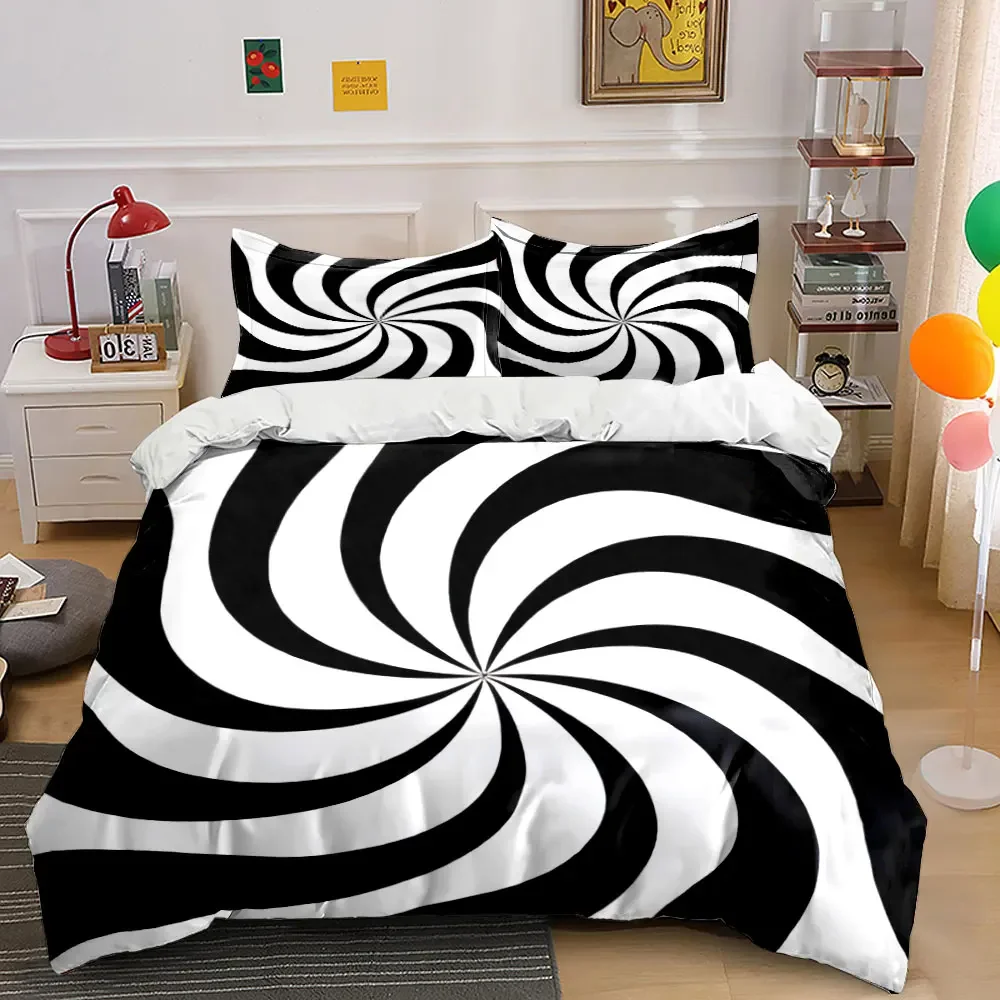 Optical Illusion Decor 3PC,Multiple sizes kid's and adults' bedroom Exquisite 3PC bedding set, gift
