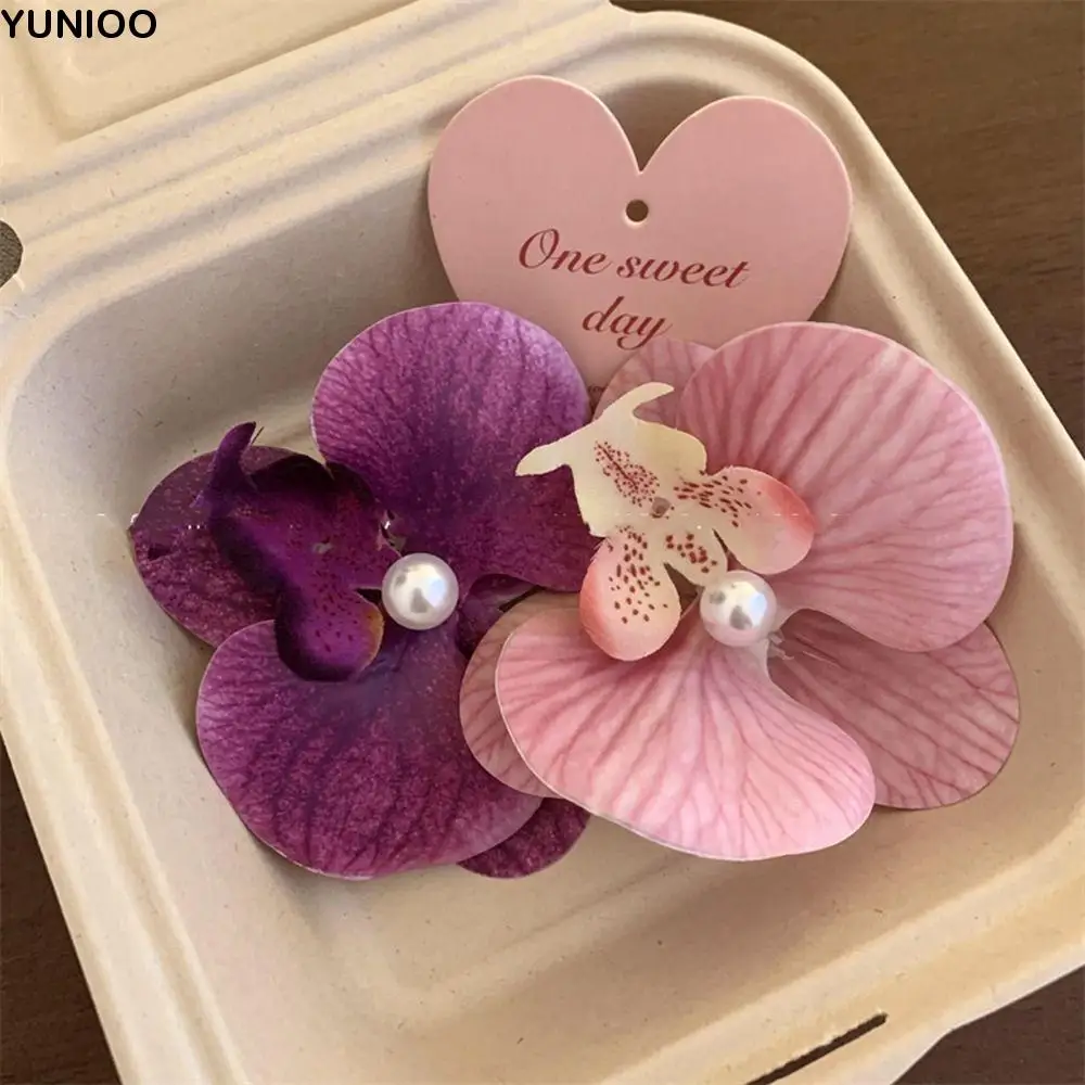 

Cloth Flower Hair Clip Butterfly Orchid Korean Style Orchid Flower Hairpin Duckbill Clip Seaside Vacation Headwear