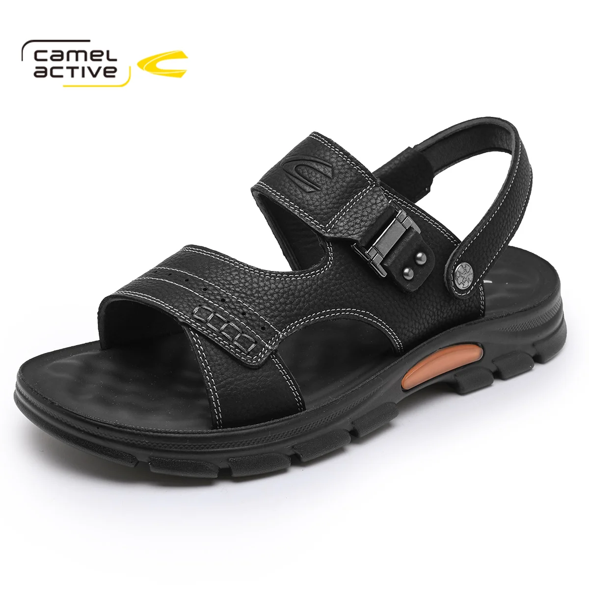 

Camel Active New Summer Men Beach Sandals Handmade Genuine Leather Sandals Shoes for Men Leisure Durable Non-slip Shoes