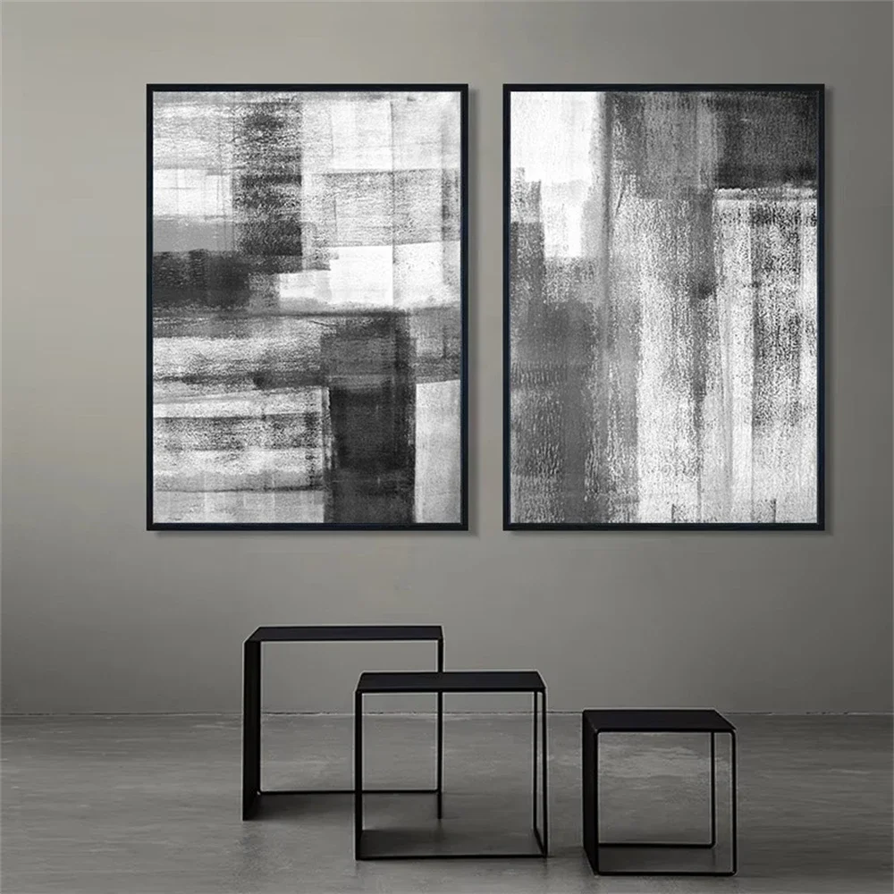 

Abstract Gray Black Canvas Painting Modern Minimalist Posters And Prints Gallery Wall Art Pictures Living Room Interior Decor