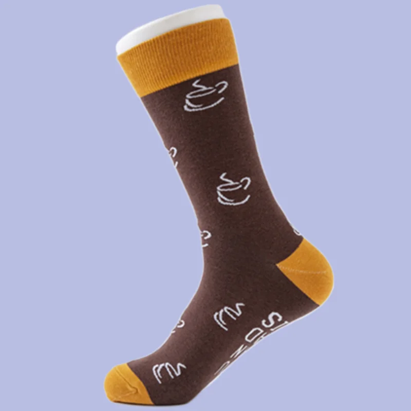 2/4 Paar neue Damen mittel hohe Baumwoll socken Cartoon bunte trend ige Socken Mode Herren Getränkes erie Muster lässige Herren socke