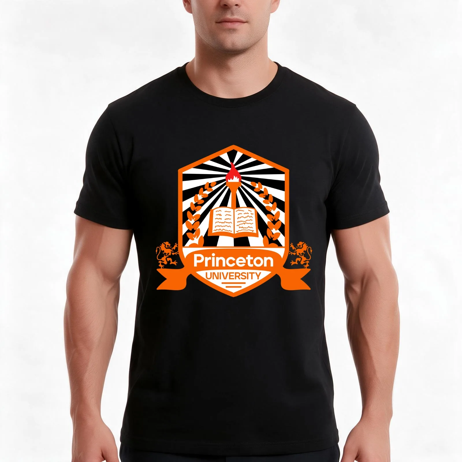 Princeton T-Shirt, Summer Casual Cotton Tee, Oversized Streetwear Tops, Vintage Graphic Print, Loose Fit Short Sleeve
