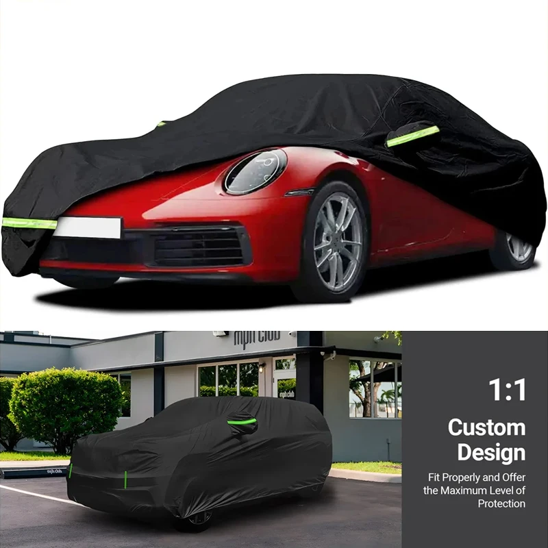 

Waterproof Car Cover For 1998-2023 Porsche 911 All Weather Full Car Covers With Zipper Door for Snow Rain Dust Hail Protection