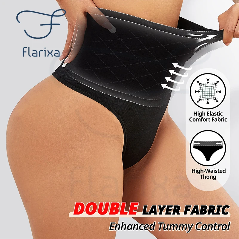 Flarixa 1PCS High Waist Thongs Seamless Shapewear Women Panties G-String Lingerie Tummy Control Shaping Girdle Shaper Underwear