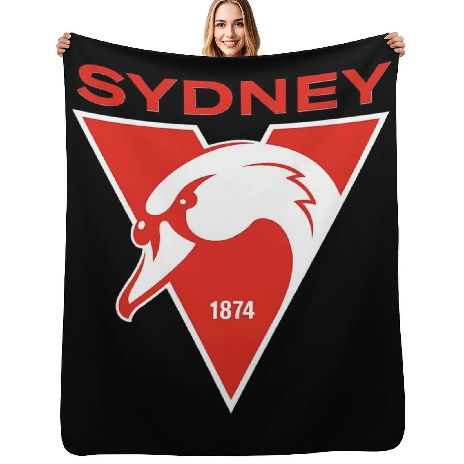 Sydney the Bloods Swans Haughty Swannies-Logo Throw Blanket Modern Design Soft Blanket for Home Decor
