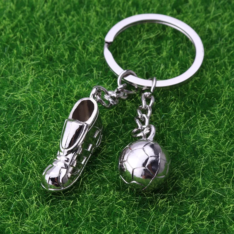 Metal football Keychain gift Key chain Soccer Shoes and Football Car Key Ring Jewelry