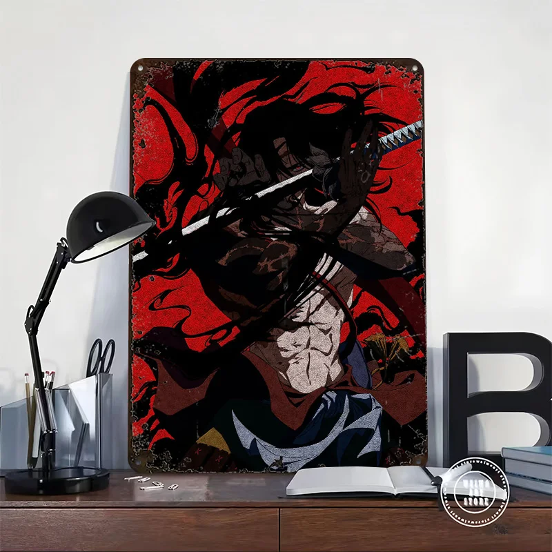 Samurai Sekiro 3D Texture Metal Poster Customized Wall Art Tin Sign Gift for Mancave Office Decoration Gaming Garage Decorations