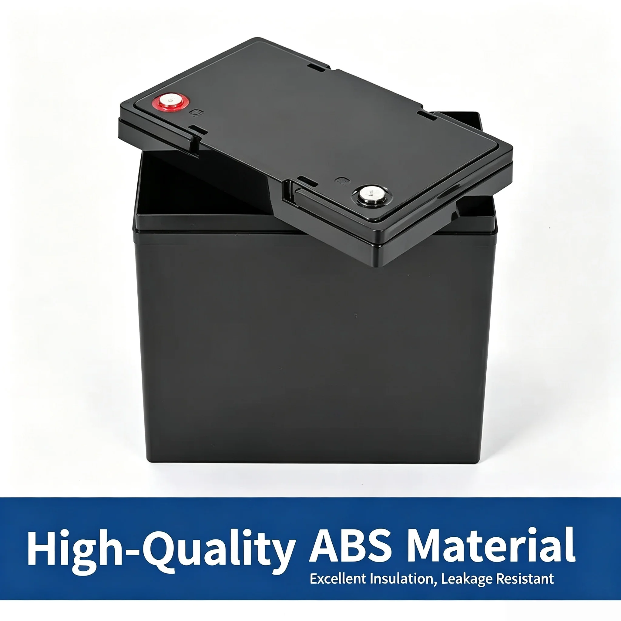 12V 180Ah Glue Sealed Waterproof ABS LiFePO4 Battery Box, Lead-acid to Lithium Retrofit Enclosure