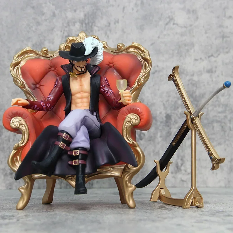 

One Piece Action Figure Anime Dracule Mihawk Figuras Toys Manga Figurine 23cm GK Statue PVC Collection Model Gift for Children