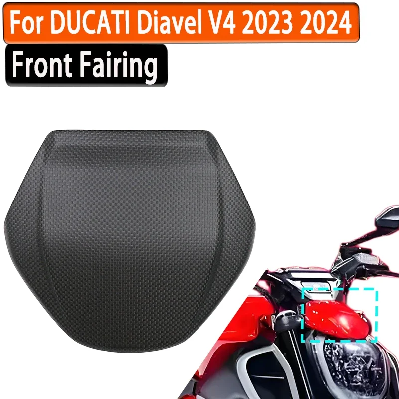 For DUCATI Diavel V4 2023 2024 100% Carbon Fiber Front Headlight Upper Fairing Motorcycle Accessories Fairing Kits Matt Glossy