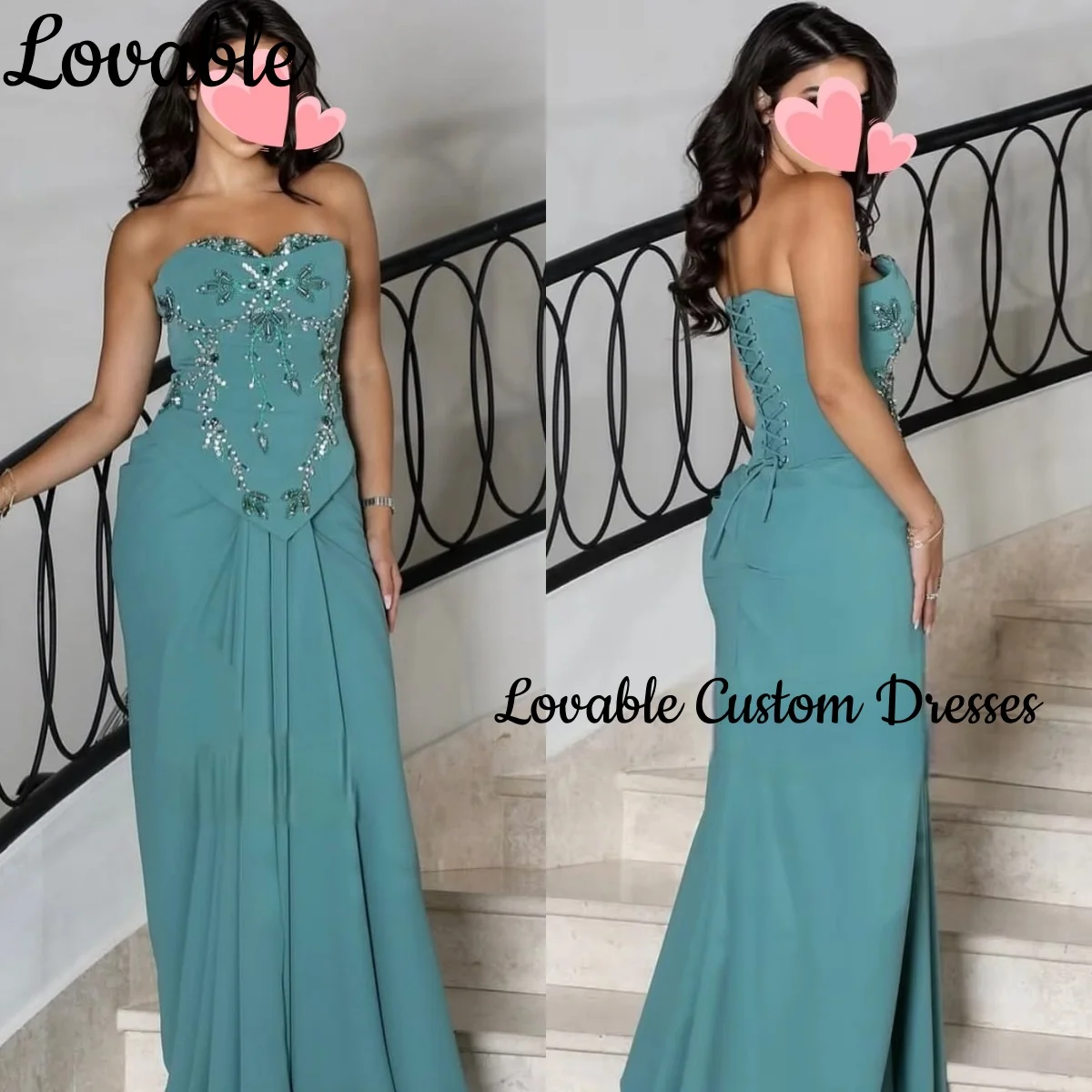 Свадебное платье на заказ, трапециевидное платье в форме сердца, роскошные вечерние платья длиной до пола, платья без рукавов с бисером на молнии для Pr