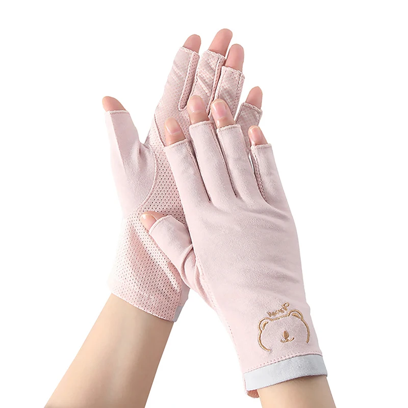 1Pair UV Gel Shield Manicure Nail Art LED Lamp Dryer Fingerless Anti-UV Nail Gloves Radiation Protection Hand Gloves