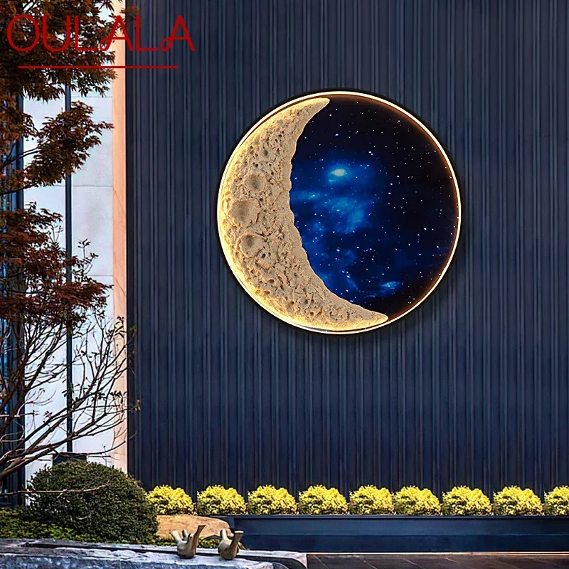 OULALA Outdoor Mural Lamp outer space Creative Circular Landscape Waterproof Mural Outdoor Villa Courtyard Decoration Painting