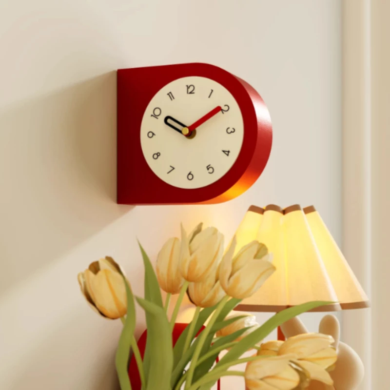 

Silent Wall Clock Creative Geometric Wall Clock Miniature Modern Aesthetic Desktop Clocks Living Room Decoration Accessories