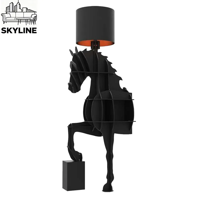 Italian Artistic Floor Lamp Display Screen, Partition Cabinet for Living Room Foyer