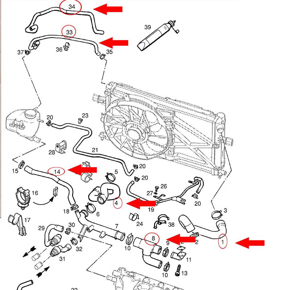 Silicone Coolant Radiator Hose For Opel Vauxhall Astra G ZAFIRA A Z18XE X18XE1 Z18XEL 1.8L 16V 1998-2004