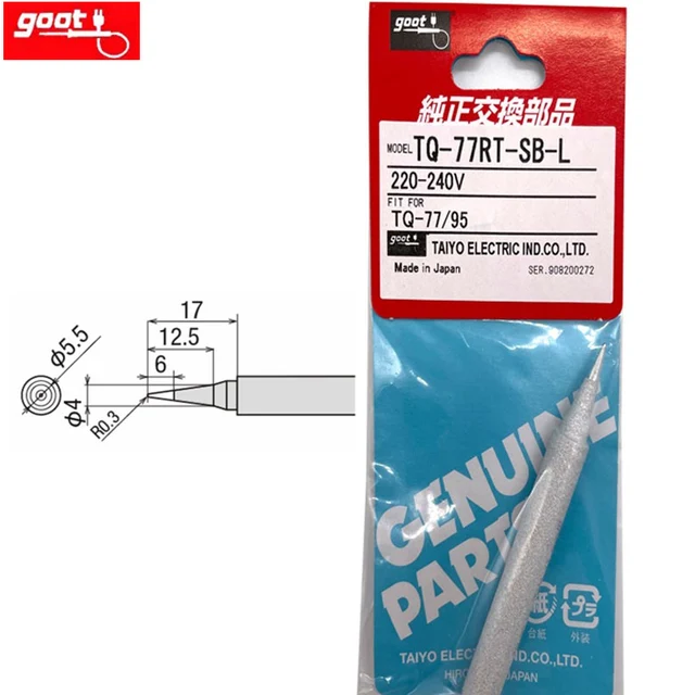 Japan GOOT TQ-77RT lutowania żelazne wiertło TQ-77RT-B-L TQ-77RT-3C-L TQ-77RT-2C-L TQ-77RT-SB-L TQ-77RT porady dla TQ-77 TQ-95 220V-240V