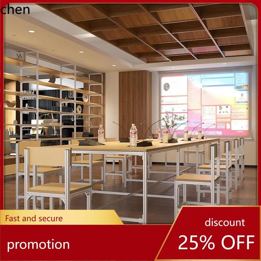 

CZ Modern Minimalist Aluminum Profile Solid Wood Large Table Birch Long Table Creative Studio Conference Table