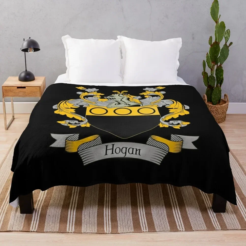 

Hogan Coat of Arms Hogan Family Crest Throw Blanket Picnic Sofa Furrys Blankets