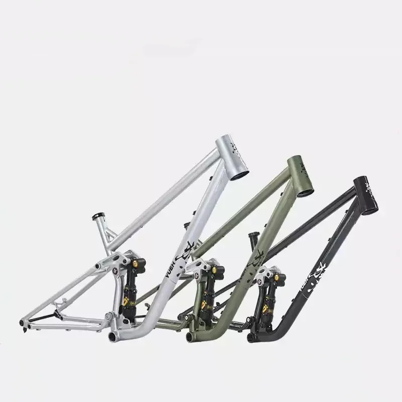 Cuadro de bicicleta de montaña de suspensión total 29er, cuadro de suspensión completa de acero duradero, juego de ruedas de bicicleta MTB de viaje de 150mm y 29 pulgadas
