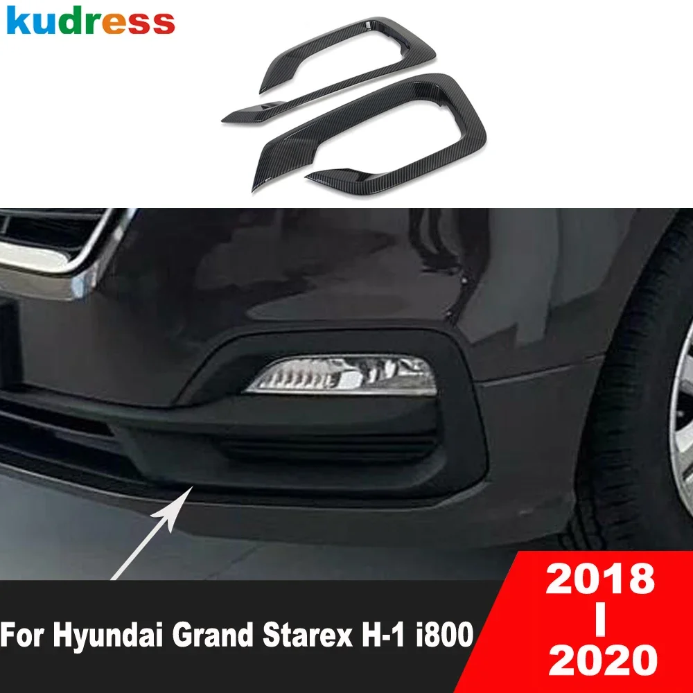 

Car Front Fog Light Lamp Cover Trim For Hyundai Grand Starex H-1 i800 2018 2019 2020 Carbon Foglight Bezel Trims Accessories