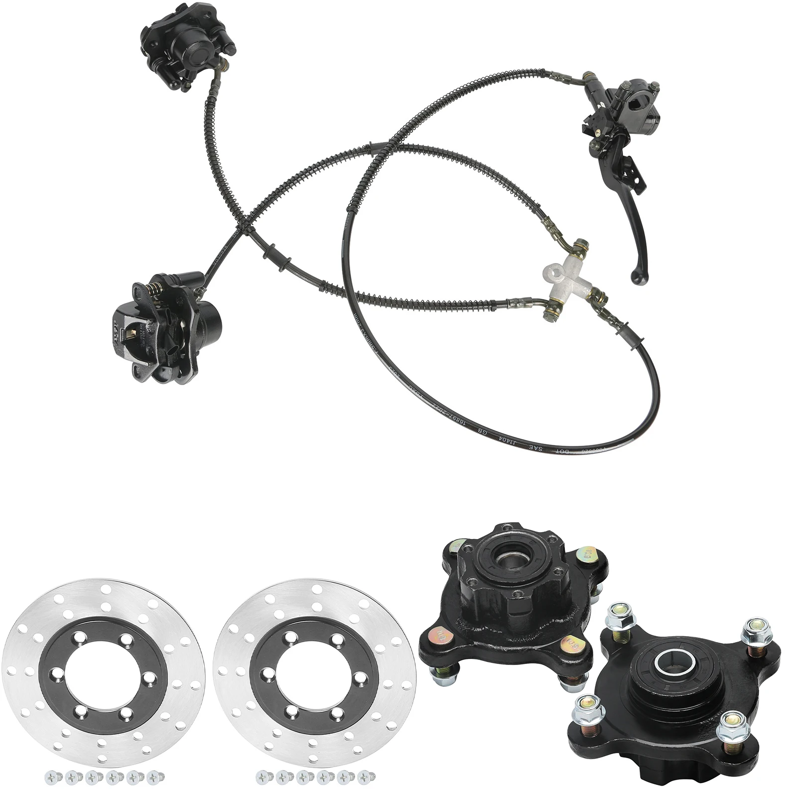 

TDPRO ATV Front Wheel Rim Hub Brake Caliper Go Kart Quad 110cc 125cc