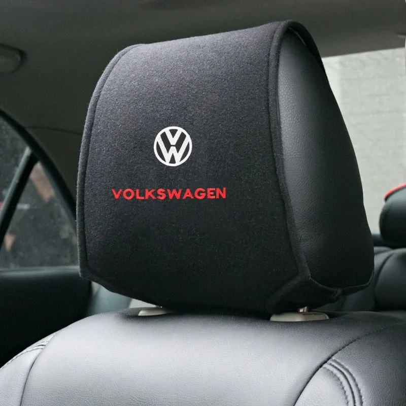 1/2pcs Suede Car Headrest Cover Fit For Volkswagen VW GOLF 4 5 6 Polo Passat B5 B7 Touareg Bora Tiguan Car Inerior Accessories