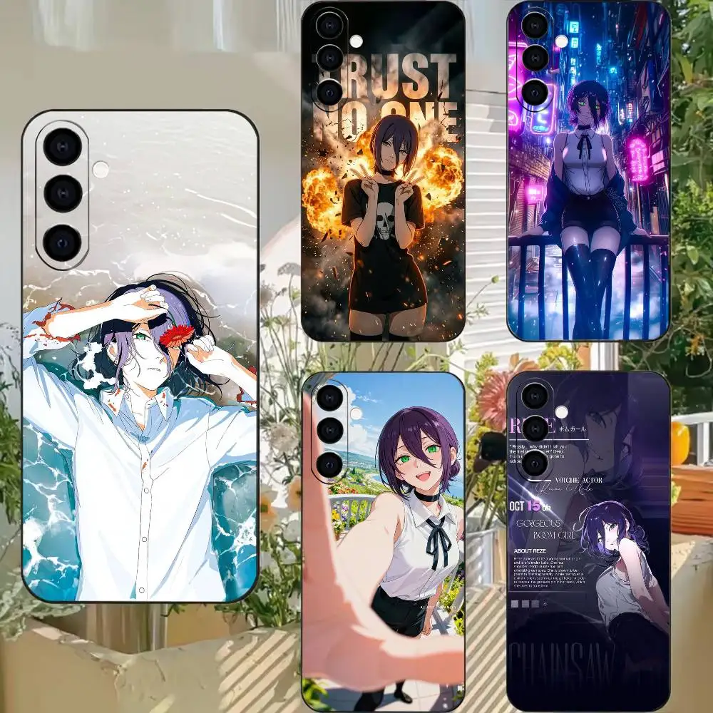 Chainsaw M-Man Girl R-Reze  Phone Case For Samsung A72,A71,A72,A70,A53,A52,A51, Black Soft Cover TPU