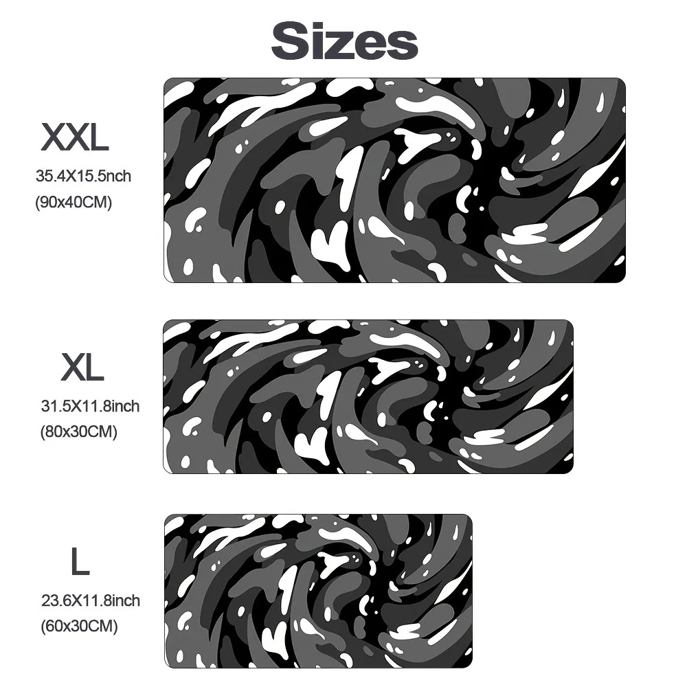 Oversized washable liquid art sewn edge office desk mat Computer keyboard pad mouse pad