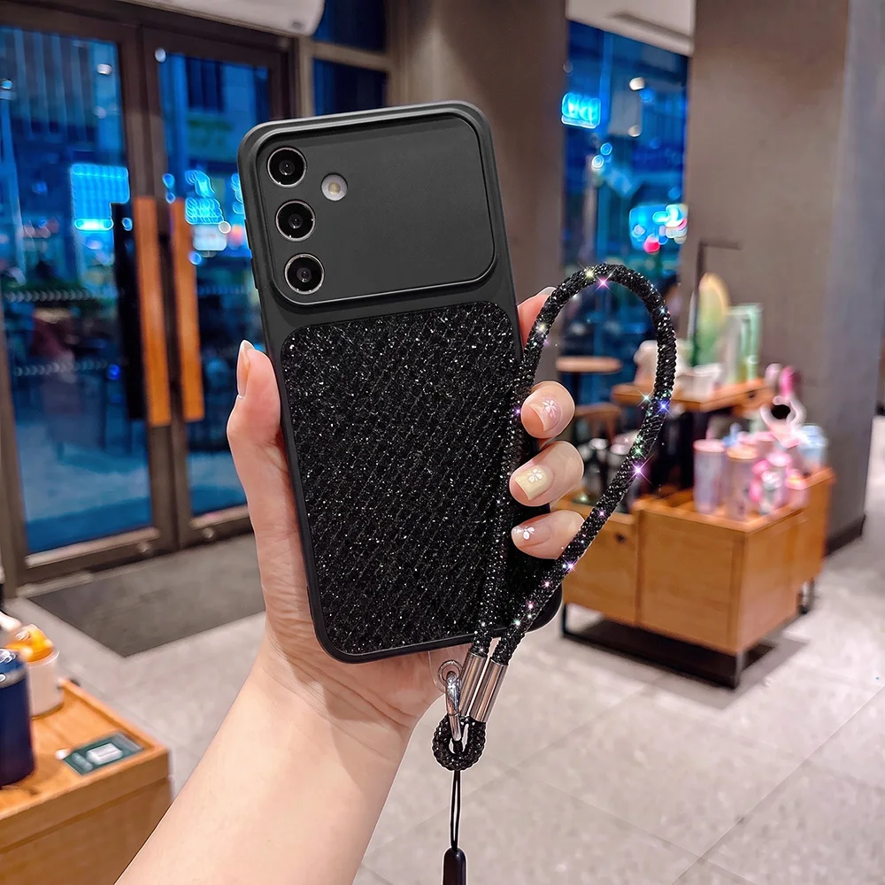 Sparkling Glitter Grid Phone Case For Samsung Galaxy S26 S25 S24 S23 Ultra Full Camera Protection for Galaxy S25FE S24FE S23FE