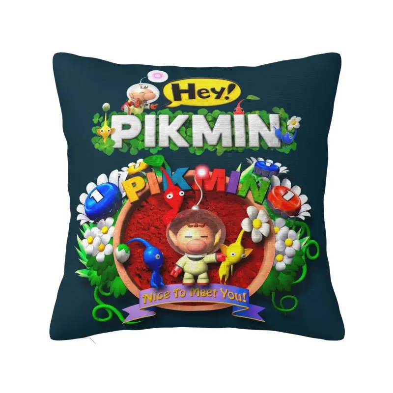 Pikmins Logo Throw Pillow Decor Home Cartoon Strategic Video Games Luxury Cushion Cover Velvet Pillowcase