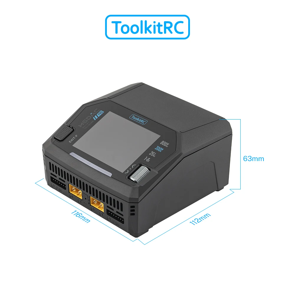 ToolkitRC M6DAC PRO or V2 Intelligent Charger Dual Channel AC 200W DC 800W 16A Lithium Battery 1S 2S 3S 4S 5S 6S LiHV Lipo