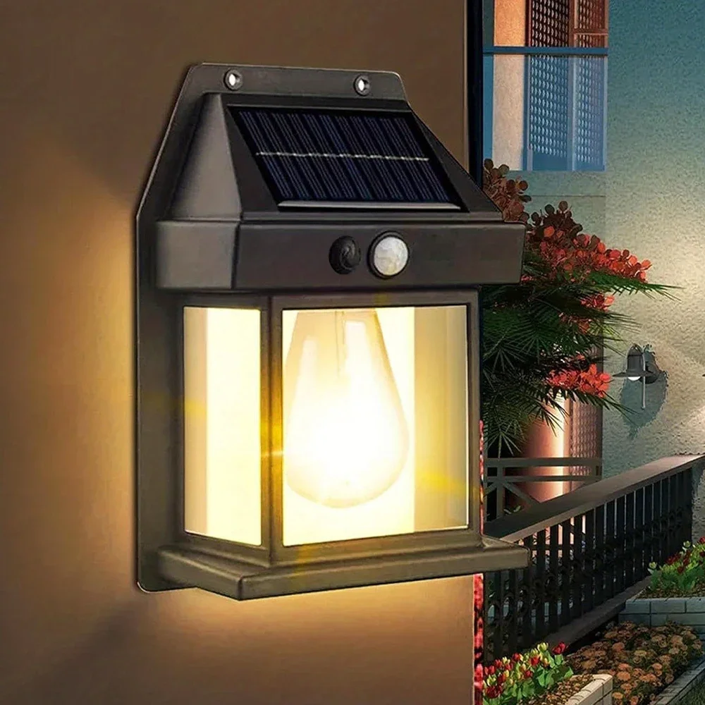 

Powerful Outdoor Solar Lamp Garden Decoration Tungsten Sensor Motion Light Waterproof Sunlight Solar Powered Street Yard Lights