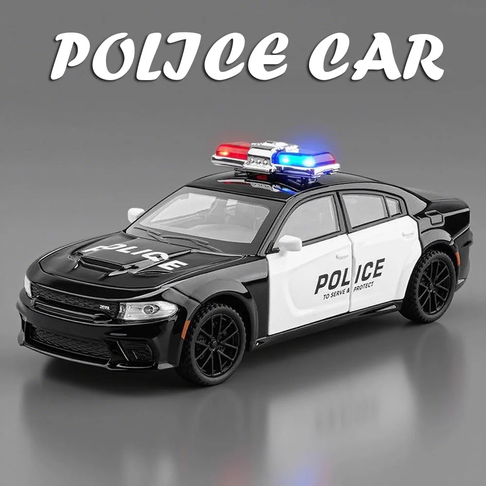1:32 شاحن 911 DaKar سبيكة سيارة شرطة نموذج لعبة صغيرة العجلات الخلفية قوة العودة ضوء الموسيقى الباب فتح مركبة الصبي هدية عيد الميلاد #1