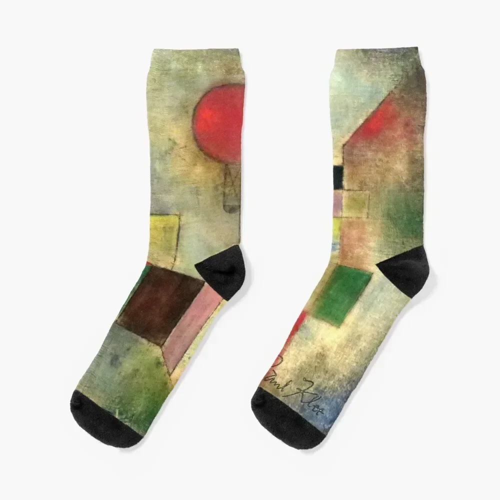 Paul Klee | Red Balloon | Klee-inspired Fine Art w/ Signature Socks floor happy kids Socks Male Women's