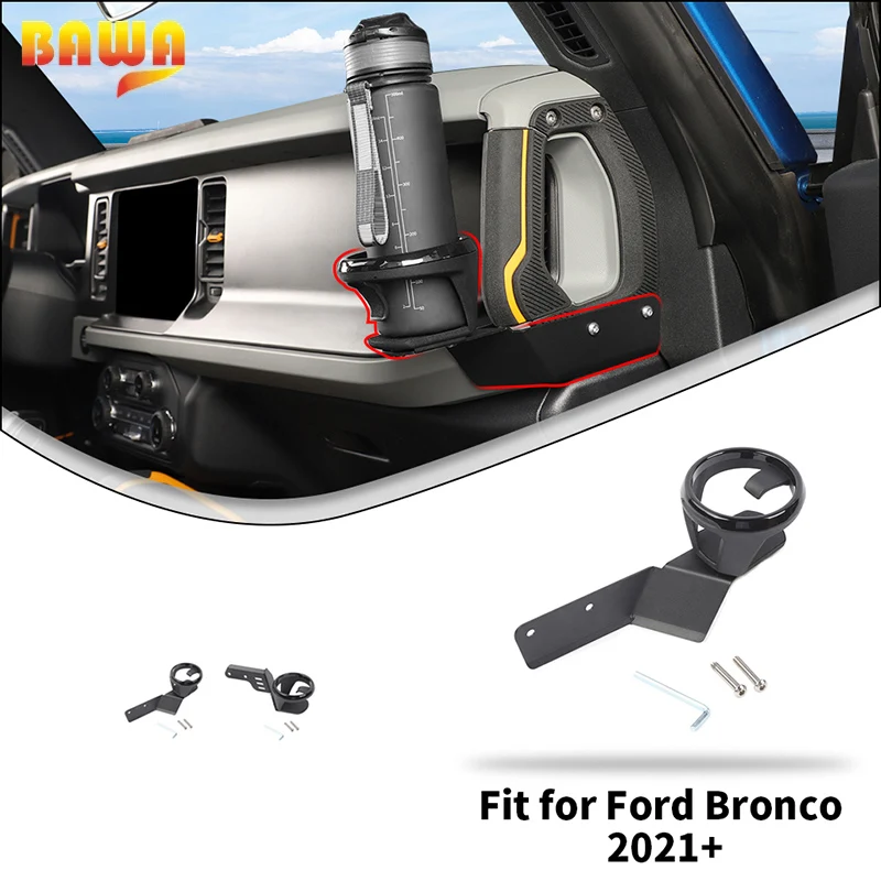 BAWA A Pillar Handle Water Cup Bracket Drink Rack for Ford Bronco 2021 2022 2023 2024 Interior Accessories