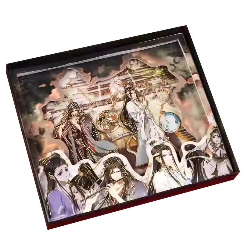 

Основатель волшебной дороги, Вэй Усянь, синяя машина для заварки, креативный подарочный набор для косплея с полой металлической закладкой