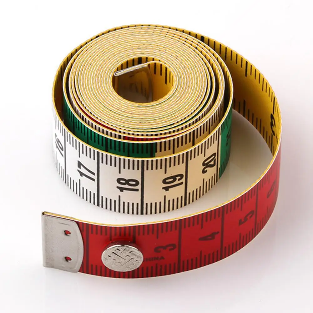 150cm  Mini Leather Body Measuring Ruler Sewing Cloth Tailor Tape Measure Soft Flat Ruler with Button Measuring Tape