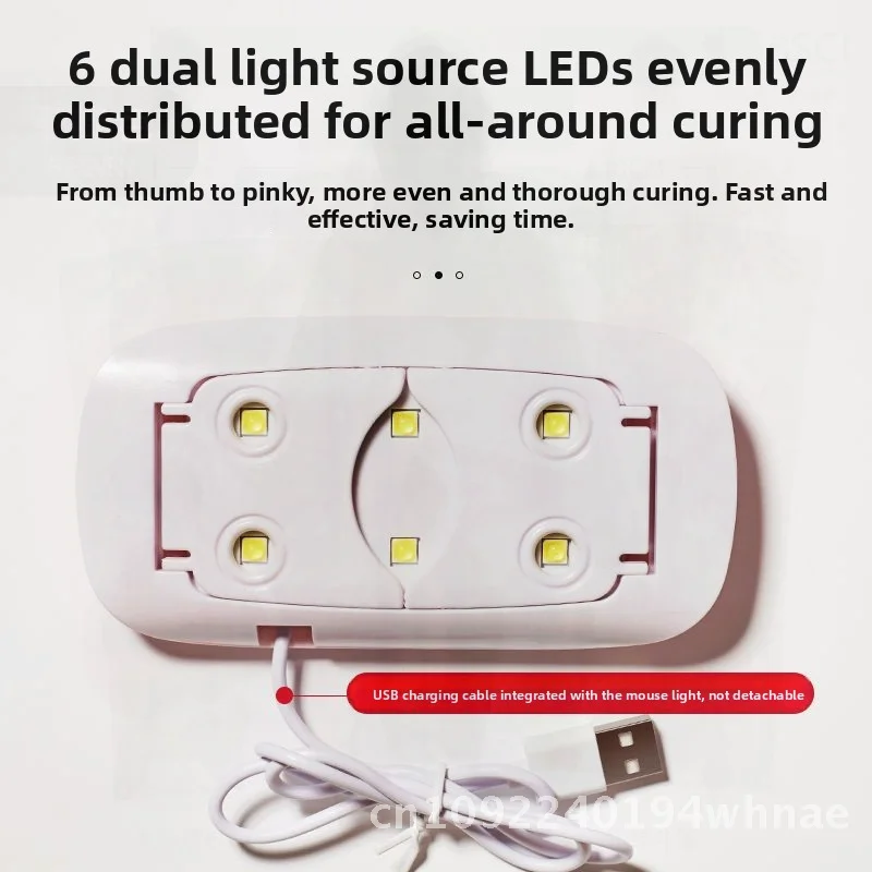 Draagbare nagellicht fototherapie machine USB mini-muis ontwerp sneldrogende UV LED-lamp voor thuisgebruik wit/roze muismodellen