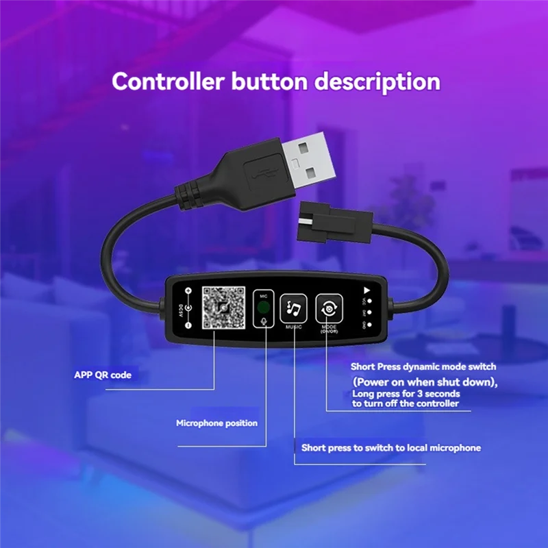 AT51-WS2811 WS2812B LED Controller Bluetooth Music 28Keys Remote Control For Individual Addressable RGB Strip Light