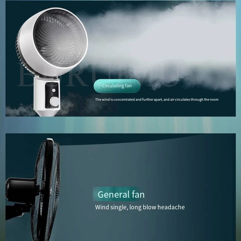 Shaking Head Air Circulation Fan Household Electric Fan Turbine Quiet Convection Vertical Fan Remote Control Timing Floor