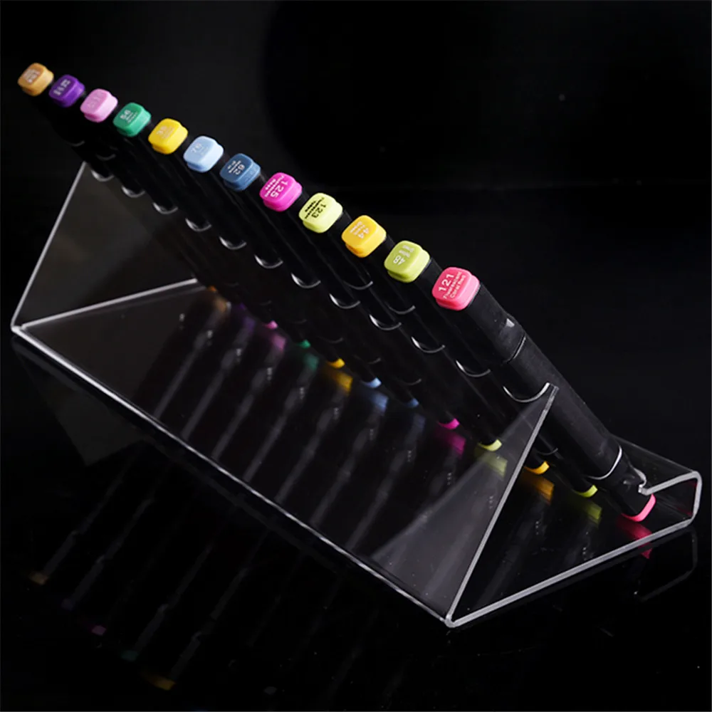 6/12 pens Clear Acrylic Marker Pen Display Multi-Functional Exhibition Stand Marker Pens Brush Pens Organizer Storage DC05